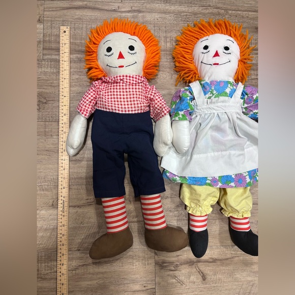 Vintage Raggedy Ann and Andy Classic Rag Doll Set with Orange Hair nostalgia - Picture 2 of 9